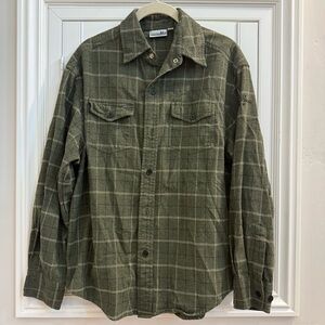 3/$10 🛒🛍️ Hurley Olive Green Plaid Lightweight Shirt Jacket - Size Small